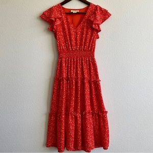 Jessica Simpson Long Floral Dress w/ Cinched Waist